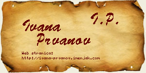 Ivana Prvanov vizit kartica